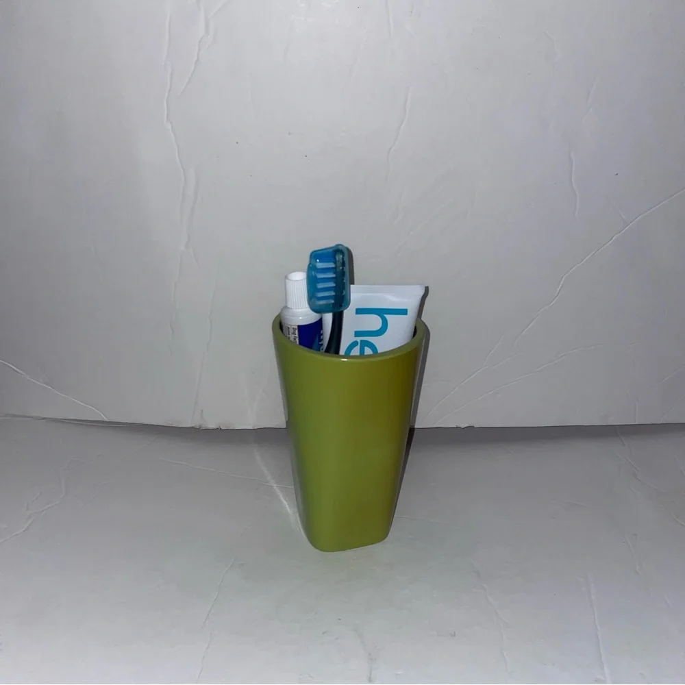 Green Cup for Toothbrush and Toothpaste 7 inches
